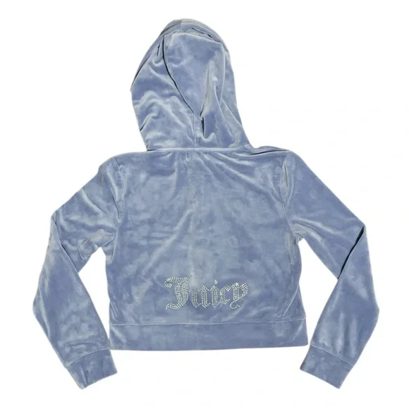 Juicy Couture full zip-up hoodie in powder blue - Picture 3 of 5